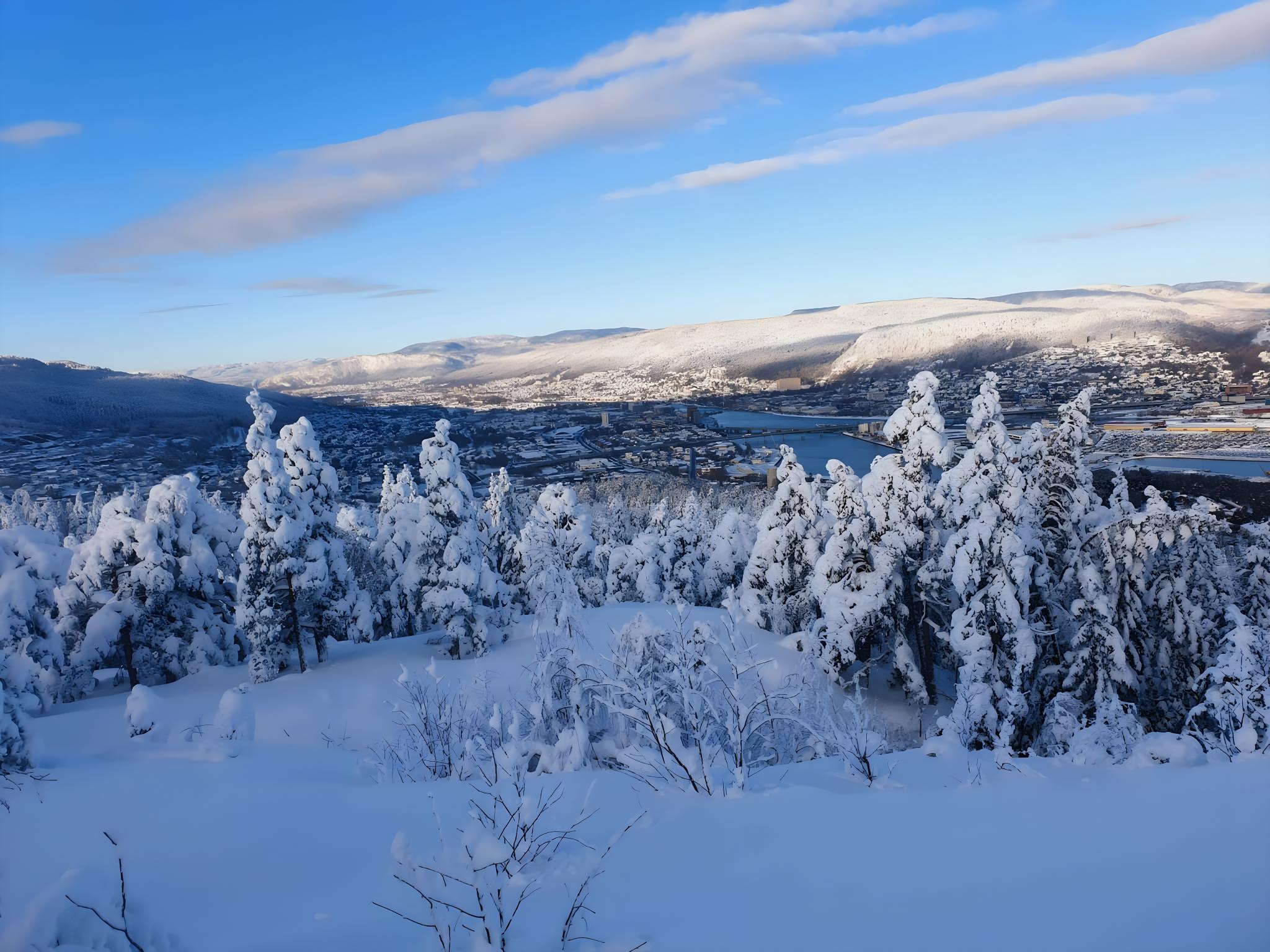 Utsikt far Nordbykollen mot Drammen.